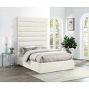  Color_Cream  Size_Full  -- Adam Cream Chenille Fabric Upholstered Full Bed IMAGE 2