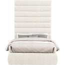 Meridian Adam Cream Chenille Fabric Full Bed IMAGE 3