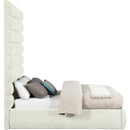 Meridian Adam Cream Chenille Fabric Full Bed IMAGE 4