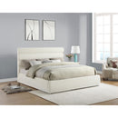  Color_Cream  Size_King  -- Adam Cream Chenille Fabric Upholstered King Bed IMAGE 2