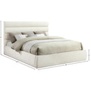  Color_Cream  Size_King  -- Adam Cream Chenille Fabric Upholstered King Bed IMAGE 9