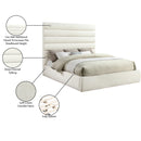  Color_Cream  Size_King  -- Adam Cream Chenille Fabric Upholstered King Bed IMAGE 10