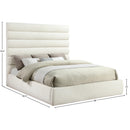  Color_Cream  Size_King  -- Adam Cream Chenille Fabric Upholstered King Bed IMAGE 9