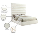  Color_Cream  Size_King  -- Adam Cream Chenille Fabric Upholstered King Bed IMAGE 10