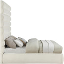  Color_Cream  Size_King  -- Adam Cream Chenille Fabric Upholstered King Bed IMAGE 4