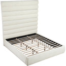  Color_Cream  Size_King  -- Adam Cream Chenille Fabric Upholstered King Bed IMAGE 7