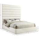  Color_Cream  Size_King  -- Adam Cream Chenille Fabric Upholstered King Bed IMAGE 9