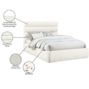 Meridian Adam Cream Chenille Fabric Queen Bed IMAGE 10