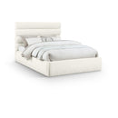  Color_Cream  Size_Queen  -- Adam Cream Chenille Fabric Upholstered Queen Bed IMAGE 1