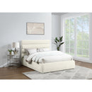 Color_Cream  Size_Queen  -- Adam Cream Chenille Fabric Upholstered Queen Bed IMAGE 2