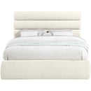  Color_Cream  Size_Queen  -- Adam Cream Chenille Fabric Upholstered Queen Bed IMAGE 3