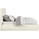  Color_Cream  Size_Queen  -- Adam Cream Chenille Fabric Upholstered Queen Bed IMAGE 4