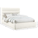  Color_Cream  Size_Queen  -- Adam Cream Chenille Fabric Upholstered Queen Bed IMAGE 9