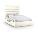  Color_Cream  Size_Queen  -- Adam Cream Chenille Fabric Upholstered Queen Bed IMAGE 1