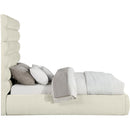  Color_Cream  Size_Queen  -- Adam Cream Chenille Fabric Upholstered Queen Bed IMAGE 4