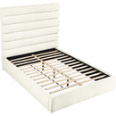  Color_Cream  Size_Queen  -- Adam Cream Chenille Fabric Upholstered Queen Bed IMAGE 7