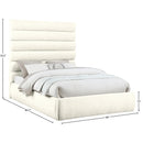  Color_Cream  Size_Queen  -- Adam Cream Chenille Fabric Upholstered Queen Bed IMAGE 9