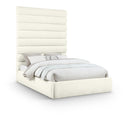  Color_Cream  Size_Queen  -- Adam Cream Chenille Fabric Upholstered Queen Bed IMAGE 1