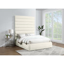  Color_Cream  Size_Queen  -- Adam Cream Chenille Fabric Upholstered Queen Bed IMAGE 2