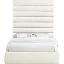  Color_Cream  Size_Queen  -- Adam Cream Chenille Fabric Upholstered Queen Bed IMAGE 3