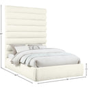  Color_Cream  Size_Queen  -- Adam Cream Chenille Fabric Upholstered Queen Bed IMAGE 9