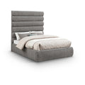  Color_Grey  Size_Full  -- Adam Grey Chenille Fabric Upholstered Full Bed IMAGE 1