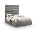 Meridian Adam Grey Chenille Fabric Full Bed IMAGE 1