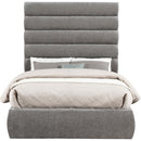 Meridian Adam Grey Chenille Fabric Full Bed IMAGE 3