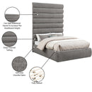 Meridian Adam Grey Chenille Fabric Full Bed IMAGE 10
