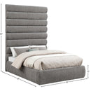  Color_Grey  Size_Full  -- Adam Grey Chenille Fabric Upholstered Full Bed IMAGE 9