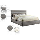 Meridian Adam Grey Chenille Fabric King Bed IMAGE 10