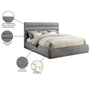  Color_Grey  Size_King  -- Adam Grey Chenille Fabric Upholstered King Bed IMAGE 10