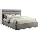  Color_Grey  Size_King  -- Adam Grey Chenille Fabric Upholstered King Bed IMAGE 9