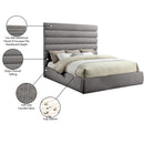  Color_Grey  Size_King  -- Adam Grey Chenille Fabric Upholstered King Bed IMAGE 10