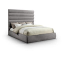  Color_Grey  Size_King  -- Adam Grey Chenille Fabric Upholstered King Bed IMAGE 1