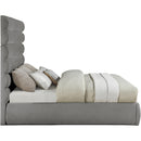  Color_Grey  Size_King  -- Adam Grey Chenille Fabric Upholstered King Bed IMAGE 4