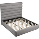  Color_Grey  Size_King  -- Adam Grey Chenille Fabric Upholstered King Bed IMAGE 7