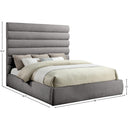  Color_Grey  Size_King  -- Adam Grey Chenille Fabric Upholstered King Bed IMAGE 9