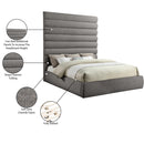  Color_Grey  Size_King  -- Adam Grey Chenille Fabric Upholstered King Bed IMAGE 10