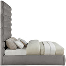 Color_Grey  Size_King  -- Adam Grey Chenille Fabric Upholstered King Bed IMAGE 4
