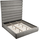  Color_Grey  Size_King  -- Adam Grey Chenille Fabric Upholstered King Bed IMAGE 7
