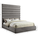  Color_Grey  Size_King  -- Adam Grey Chenille Fabric Upholstered King Bed IMAGE 9