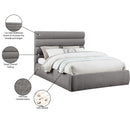 Meridian Adam Grey Chenille Fabric Queen Bed IMAGE 10