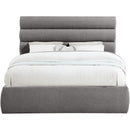 Meridian Adam Grey Chenille Fabric Queen Bed IMAGE 3