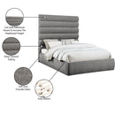  Color_Grey  Size_Queen  -- Adam Grey Chenille Fabric Upholstered Queen Bed IMAGE 10