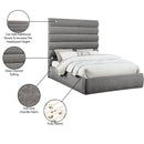 Meridian Adam Grey Chenille Fabric Queen Bed IMAGE 10