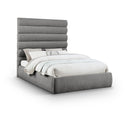  Color_Grey  Size_Queen  -- Adam Grey Chenille Fabric Upholstered Queen Bed IMAGE 1