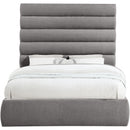  Color_Grey  Size_Queen  -- Adam Grey Chenille Fabric Upholstered Queen Bed IMAGE 3