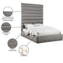  Color_Grey  Size_Queen  -- Adam Grey Chenille Fabric Upholstered Queen Bed IMAGE 10