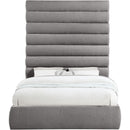  Color_Grey  Size_Queen  -- Adam Grey Chenille Fabric Upholstered Queen Bed IMAGE 3